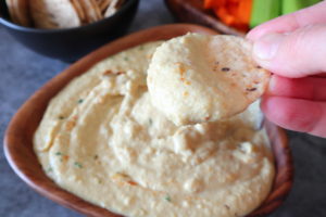Caramelized onion hummus vegan no oil recipe
